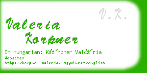 valeria korpner business card